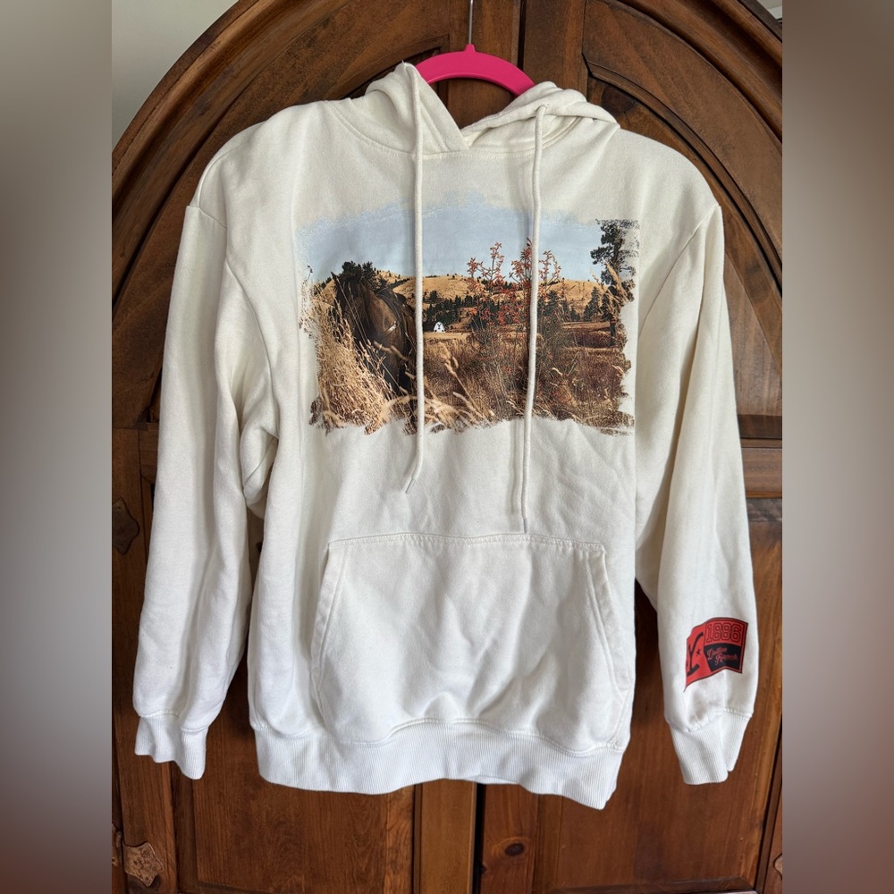 Yellowstone Cream Scenic Print Hoodie